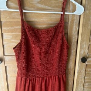 Old Navy Rust Smocked Spaghetti-Strap Mini Dress